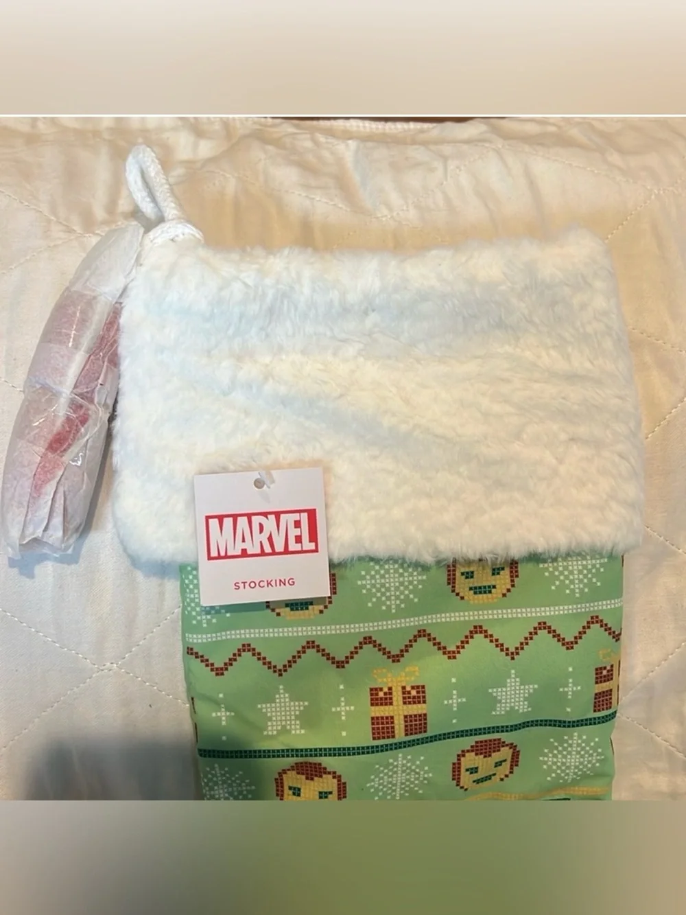 Marvel Iron Man St Nicholas Square Christmas Stocking NWT